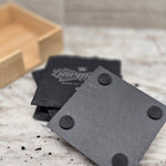 Engraved Lineman Slate Coaster Set with Wood Holder – King of Trades barware product view