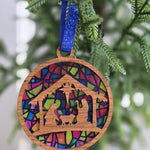 Nativity Ornament – Mary with Manger Christmas tree decor view
