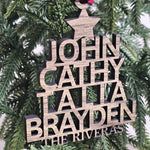 Custom Family Name Ornament – Personalized Holiday Tree Decor Christmas tree decor view