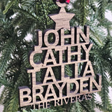 Custom Family Name Ornament – Personalized Holiday Tree Decor Christmas tree decor view