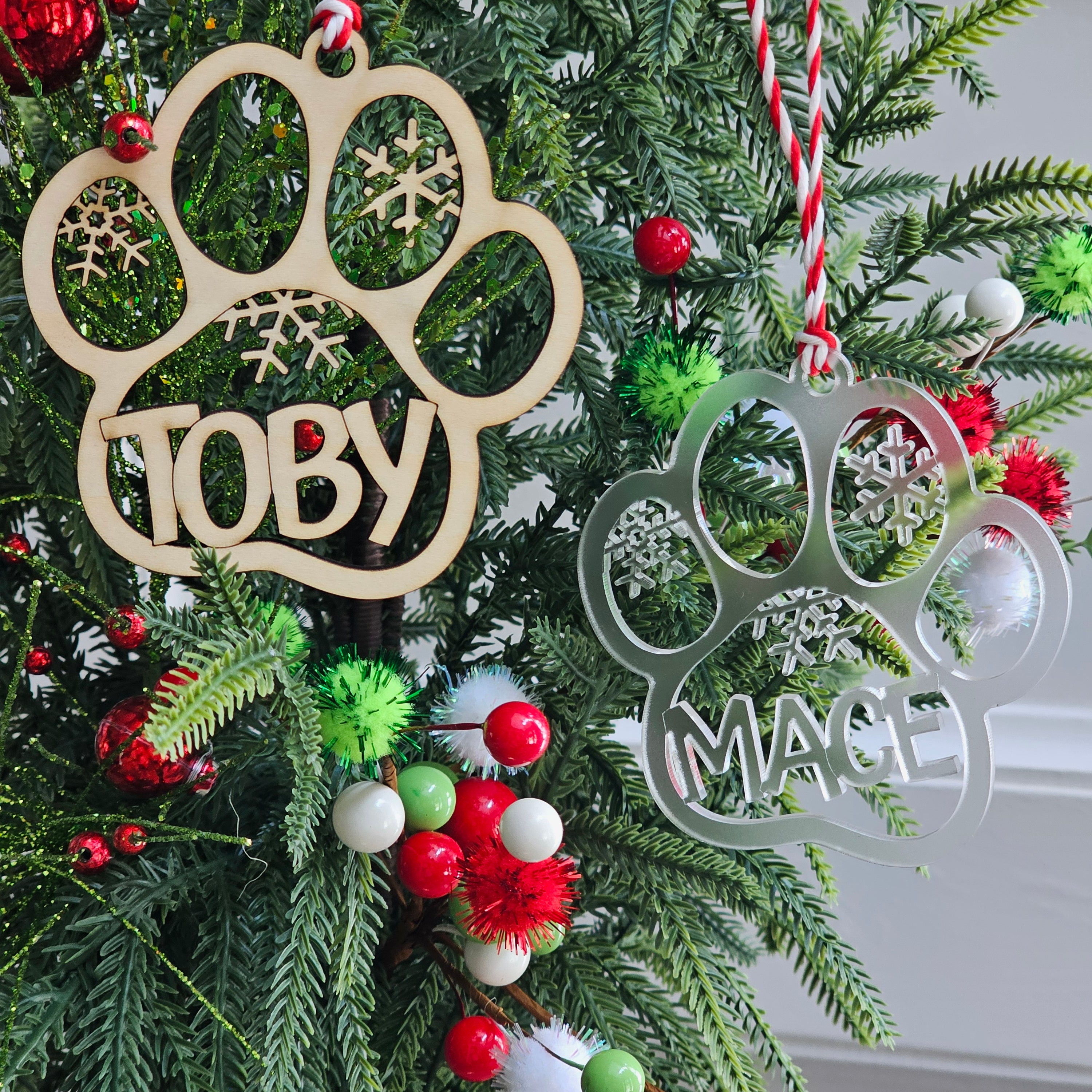 Pet Paw Ornament Personalized Dog & Cat Decor