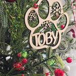 Pet Paw Ornament – Personalized Dog & Cat Christmas Tree Decor holiday ornament product view