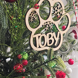 Pet Paw Ornament – Personalized Dog & Cat Christmas Tree Decor holiday ornament product view