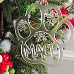 Pet Paw Ornament – Personalized Dog & Cat Christmas Tree Decor holiday ornament product view