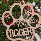 Pet Paw Ornament – Personalized Dog & Cat Christmas Tree Decor holiday ornament product view