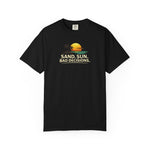 Funny Raccoon Beach Vacation Shirt – Sand Sun Bad Decisions Tee in Pepper shirt color