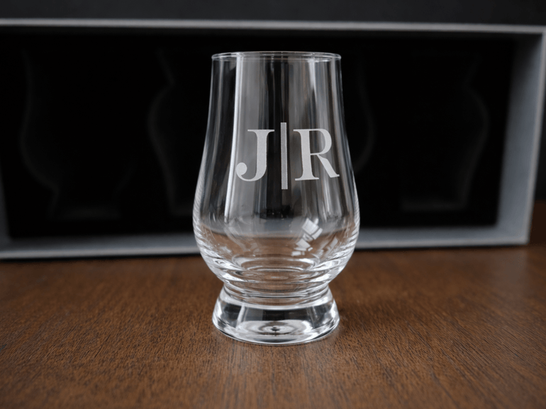 Personalized Whiskey Glass Set – Engraved Glencairn Style Glasses barware product view
