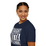 Straight Outta Line School T-Shirt in Military Green shirt color