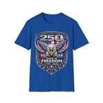 America 250 Shirt – Patriotic Eagle USA Flag Tee in Black shirt color