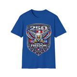 America 250 Shirt – Patriotic Eagle USA Flag Tee in Black shirt color