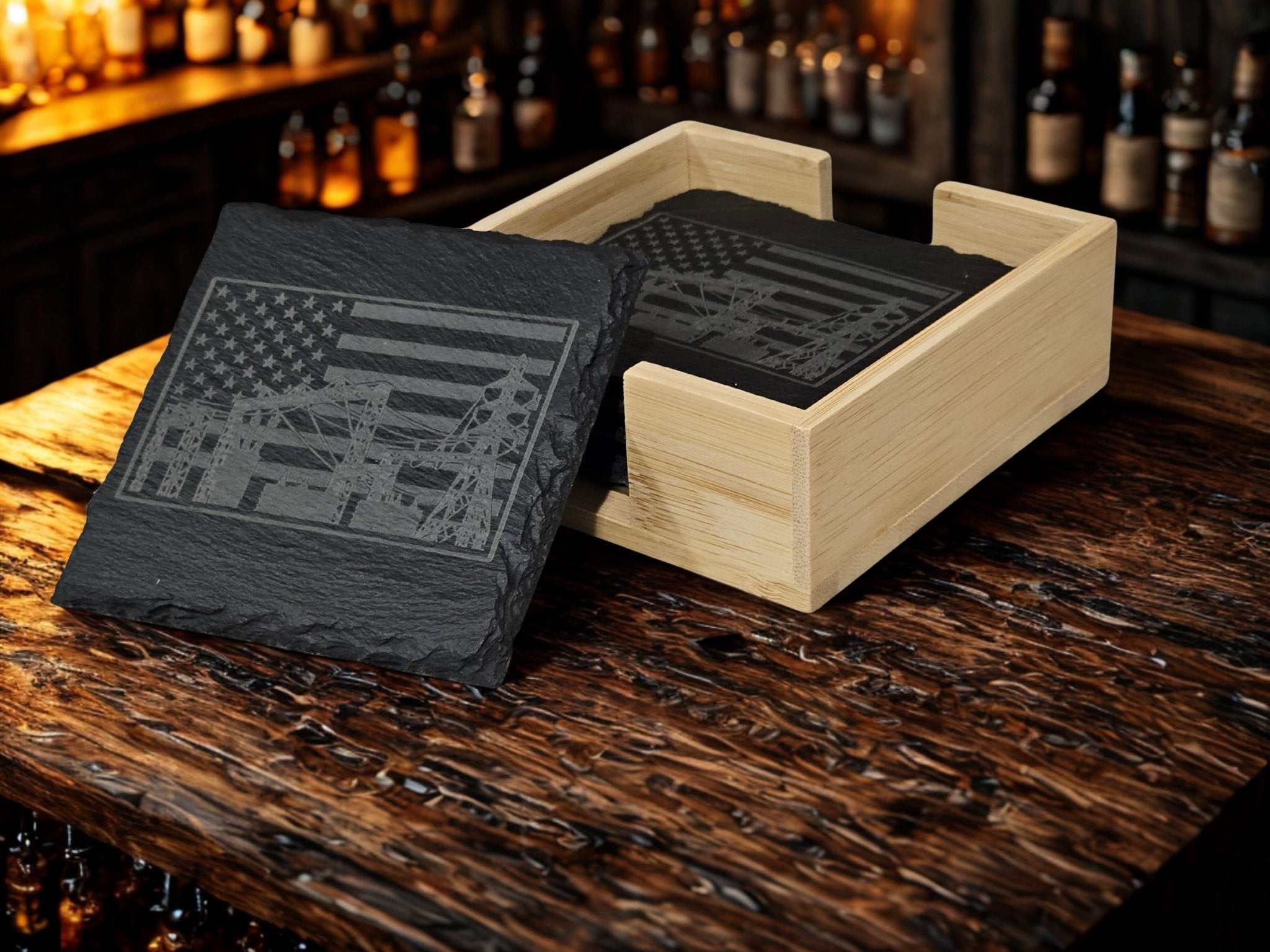 Substation Electrician Slate Coasters Engraved Gift