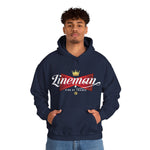 Lineman King of Trades Hoodie in Black shirt color