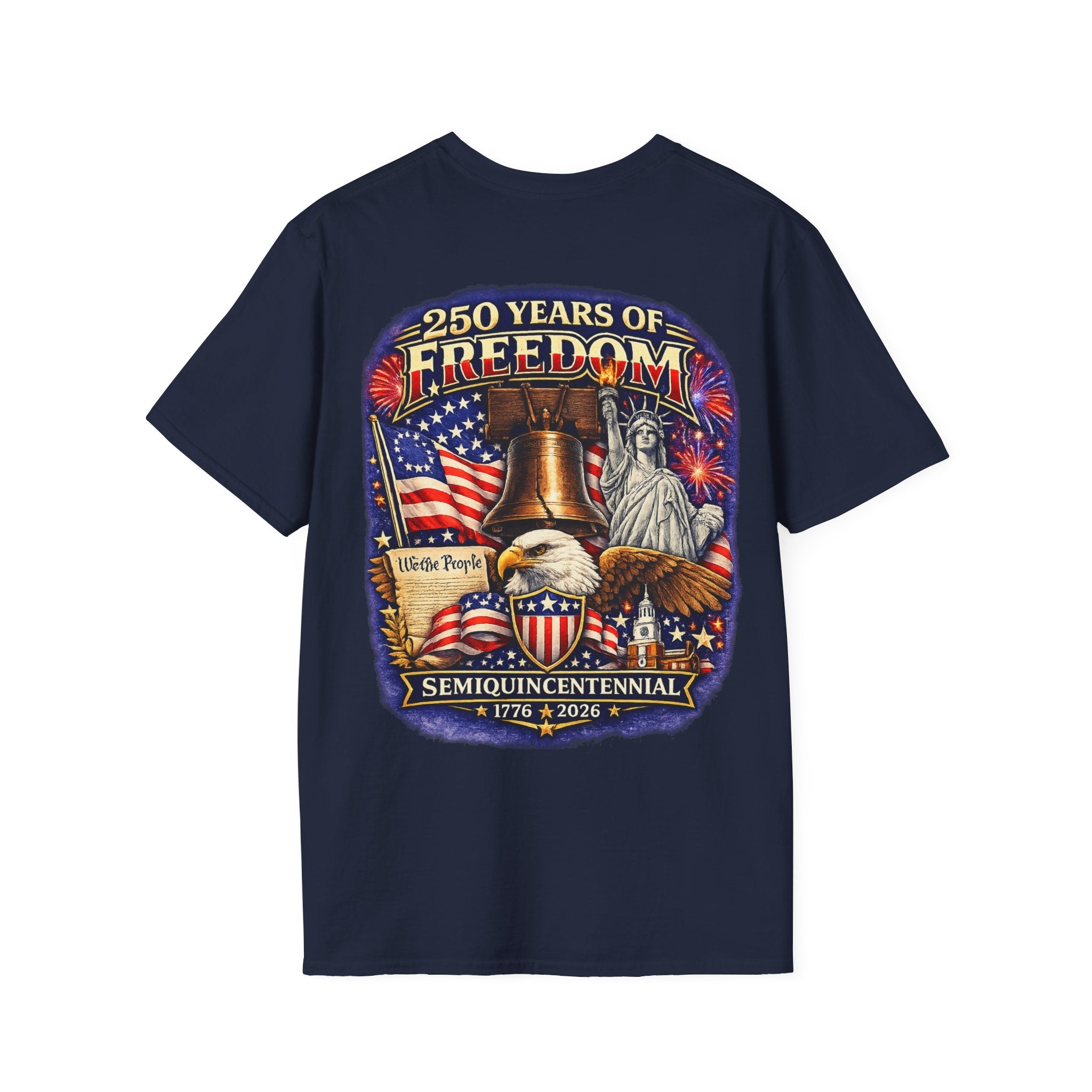 250 Years of Freedom T-Shirt – 1776–2026 Patriotic We The People Tee in Sport Grey shirt color