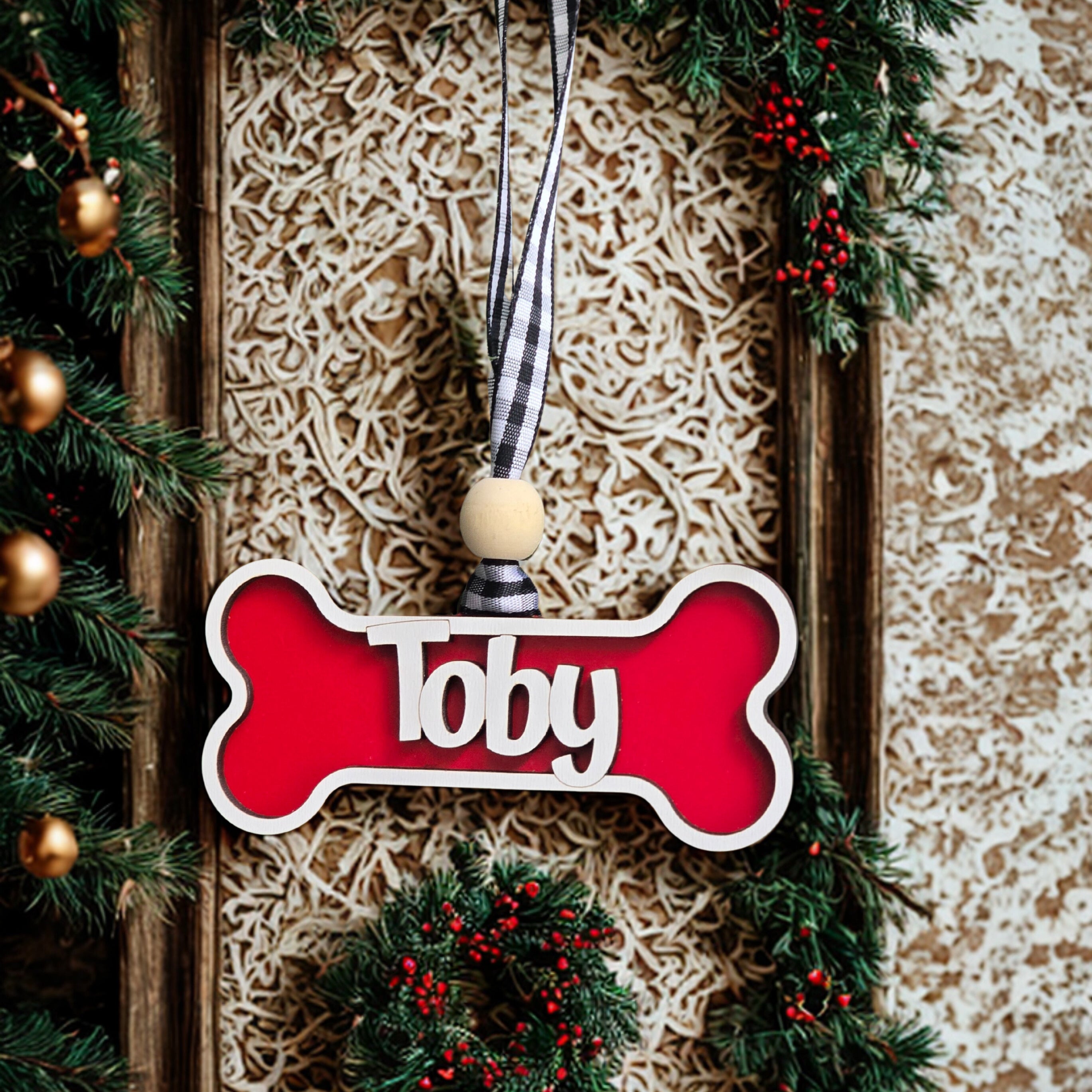 Personalized Pet Christmas Ornament for Cats or Dogs Christmas tree decor view