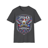 America 250 Shirt – Patriotic Eagle USA Flag Tee in White shirt color