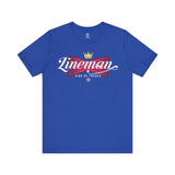 Lineman King of Trades Tee in True Royal shirt color