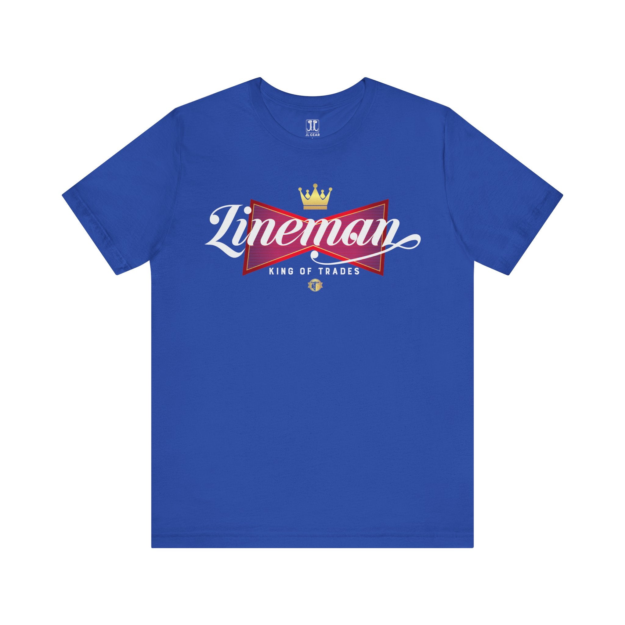 Lineman King of Trades Tee in True Royal shirt color