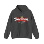 Lineman King of Trades Hoodie in Black shirt color