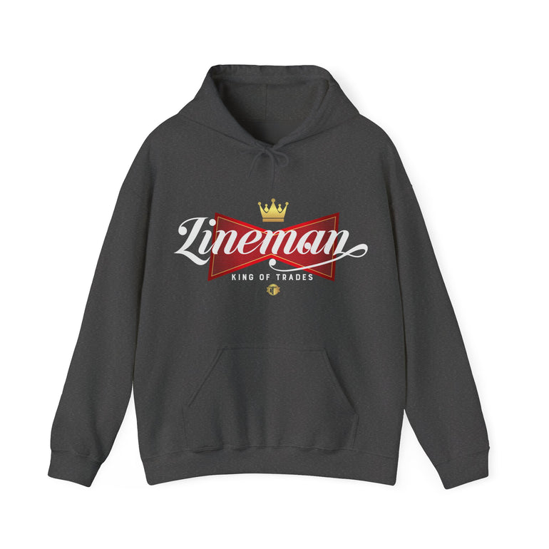 Lineman King of Trades Hoodie in Black shirt color