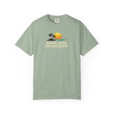 Funny Raccoon Beach Vacation Shirt – Sand Sun Bad Decisions Tee in Bay shirt color