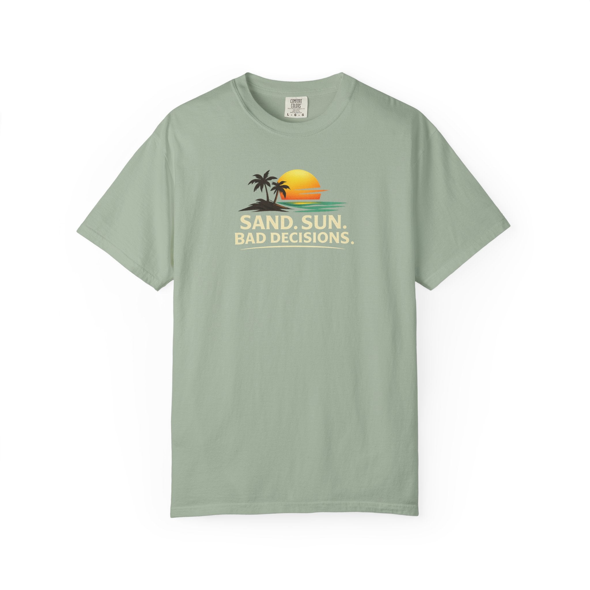 Funny Raccoon Beach Vacation Shirt – Sand Sun Bad Decisions Tee in Bay shirt color