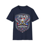 America 250 Shirt – Patriotic Eagle USA Flag Tee in Military Green shirt color