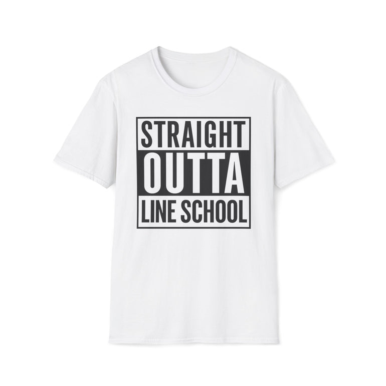 Straight Outta Line School T-Shirt in White shirt color