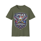 America 250 Shirt, Semiquincentennial 250th Anniversary Fourth of July USA Flag Patriotic Eagle Cotton