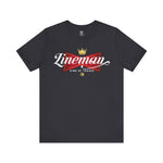 Lineman King of Trades Tee in Black shirt color