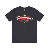 Lineman King of Trades Tee in Black shirt color