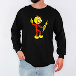 Reddy Kilowatt long sleeve shirt in black on model