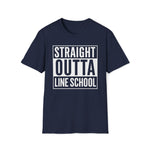 Straight Outta Line School T-Shirt in Military Green shirt color