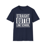 Straight Outta Line School T-Shirt in Military Green shirt color