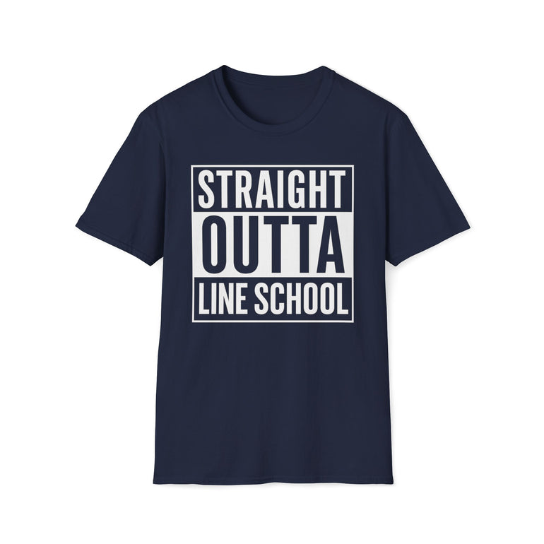 Straight Outta Line School T-Shirt in Military Green shirt color