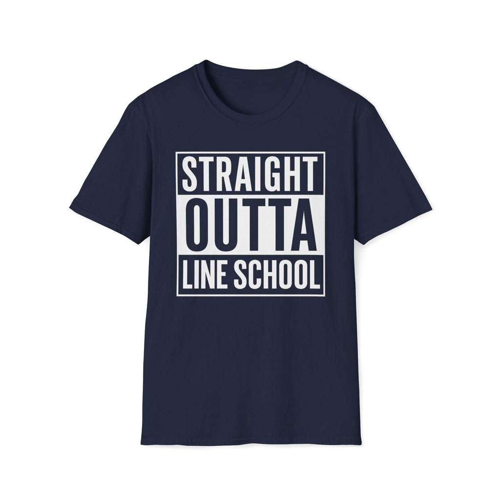 Perfect Lineman Gift-Funny Graduation T-Shirt Straight Outta Line School Tee Casual Unisex Humor Shirt