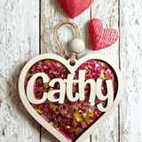 Personalized Valentine Basket Tag – Heart Name Treat Bag Favor holiday ornament product view