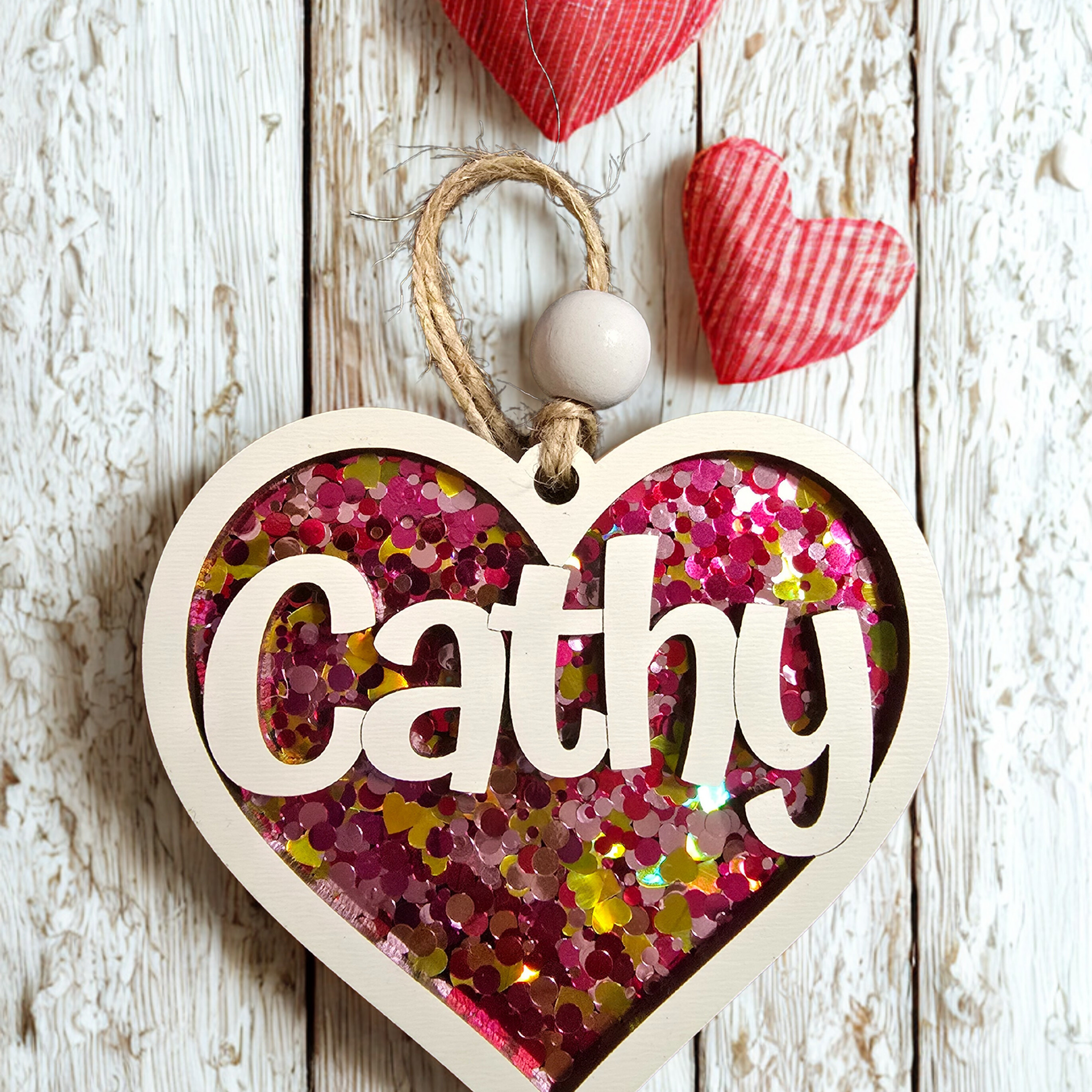 Personalized Valentine Basket Tag – Heart Name Treat Bag Favor holiday ornament product view