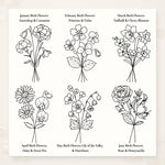 January through June birth flower design options for personalized jewelry case