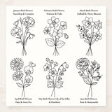 January through June birth flower design options for personalized jewelry case