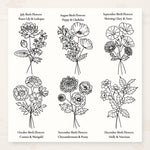July through December birth flower design options for personalized jewelry case