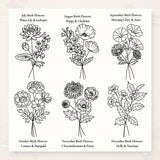 July through December birth flower design options for personalized jewelry case