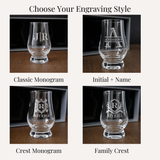 Personalized Whiskey Glass Set – Engraved Glencairn Style Glasses gift-ready set view