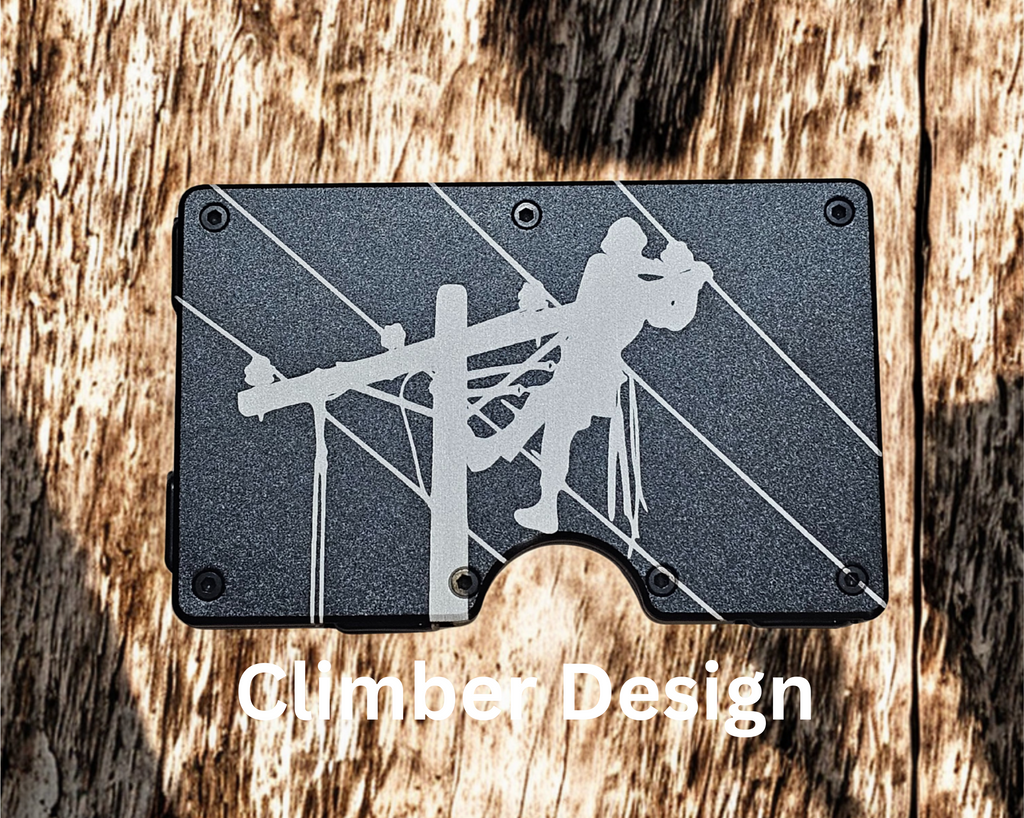 Personalized Lineman Gift, Slim Minimalist Wallet & Money Clip