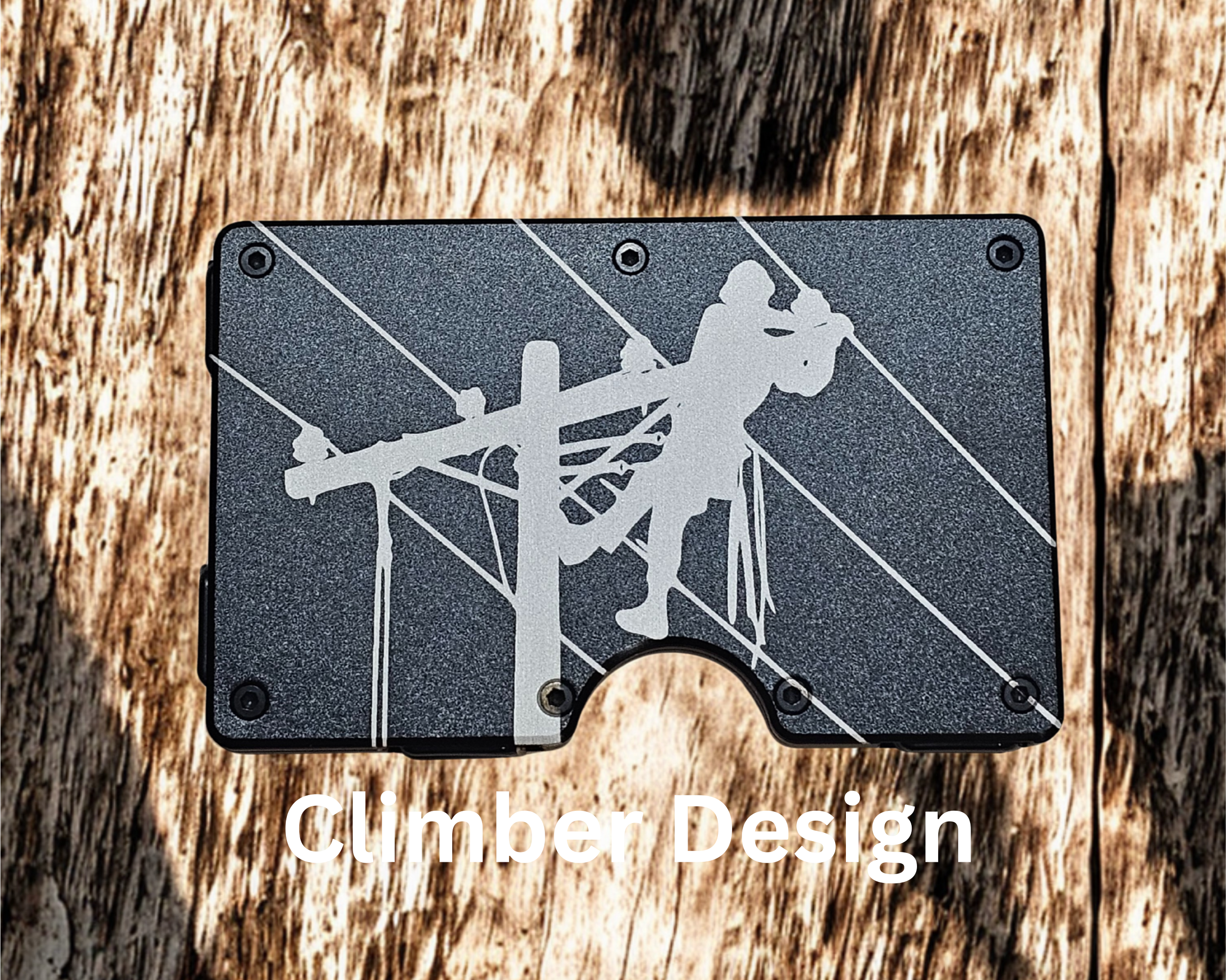 Personalized Lineman Gift, Slim Minimalist Wallet & Money Clip