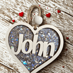 Personalized Valentine Basket Tag – Heart Name Treat Bag Favor holiday ornament product view