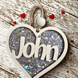 Personalized Valentine Basket Tag – Heart Name Treat Bag Favor holiday ornament product view