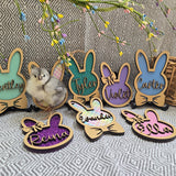 Personalized Easter Basket Tag - Handcrafted Bunny Design for Kids' Baskets, Unique Holiday Gift & Keepsake holiday ornament