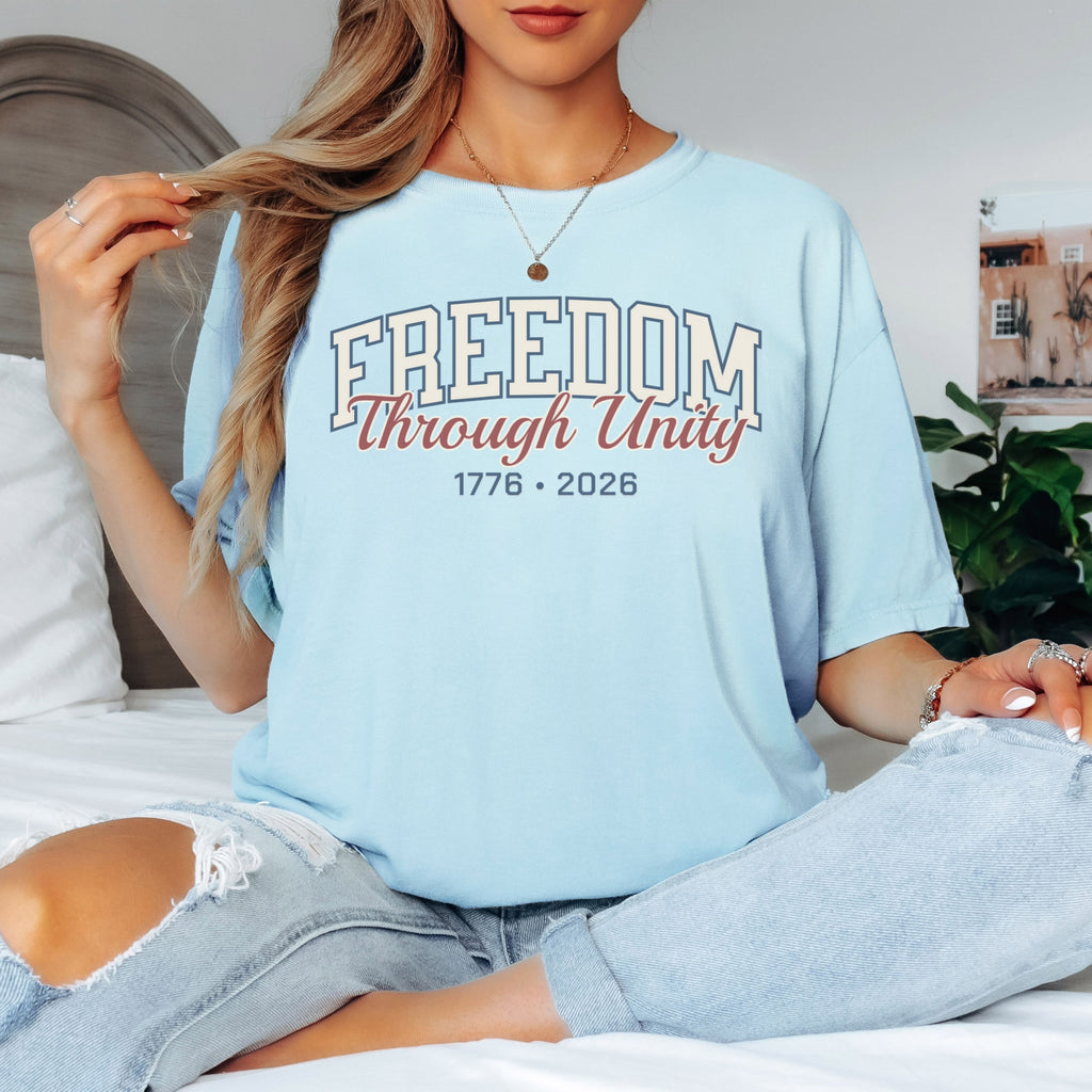 America 250 Freedom Shirt – 1776 2026 Patriotic Comfort Colors Tee in Pepper shirt color