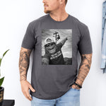Funny Lineman Shirt - Sasquatch Selfie Tee for Lineworkers in White shirt color