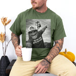 Funny Lineman Shirt - Sasquatch Selfie Tee for Lineworkers in Sport Grey shirt color